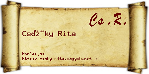 Csáky Rita névjegykártya