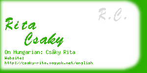 rita csaky business card