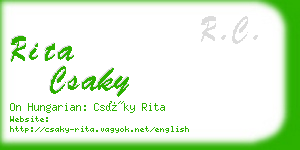 rita csaky business card